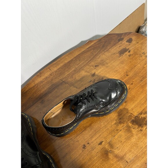 Dr Martens Brogue Wingtip Shoes Black Mens 7 Womens 8 Black England 90s Lug Sole - Picture 12 of 16